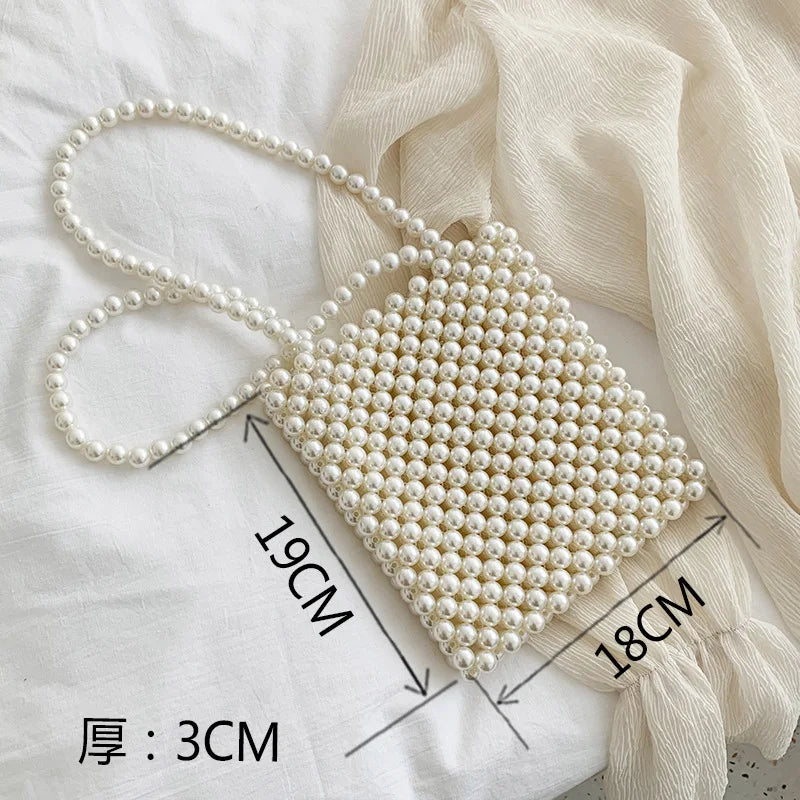 Mini Pearl Bag Handmade Vintage EVA Beaded Fashion Banquet Party Shoulder Bag Female 2024 Wedding Bags Luxury Women's Coin Purse