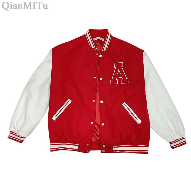 Autumn Winter Fashion Bomber Jackets for Women Streetwear Baseball Uniform Oversized Coat Jackets and Coats Loose student