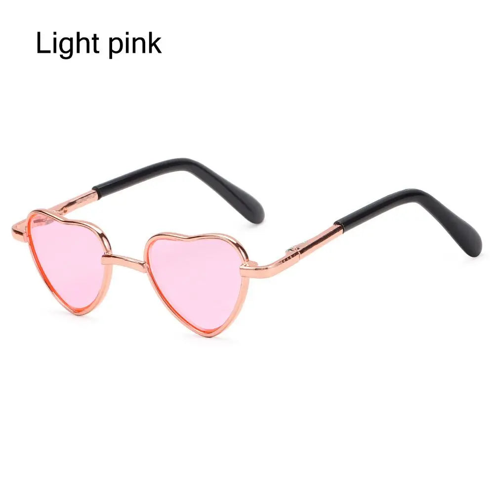 1PC Heart Metal SunglassesPet Cat Fashion Pet Sunglasses Cat Eye-wear Little Dog Cat Photos Props Cute Cool Dress Up Glasses