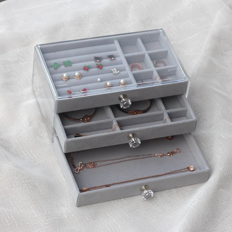 Box Jewelry Storage Box Make-up Organizer Lipstick Stand Earrings Display Stand Drawer Transparent Acrylic