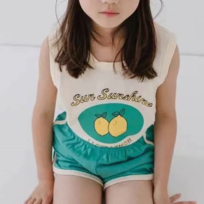 MILANCEL  Summer Baby Clothing Set Fruit  Print Girls  Vest Suit Casual Boys Tee and Shorts