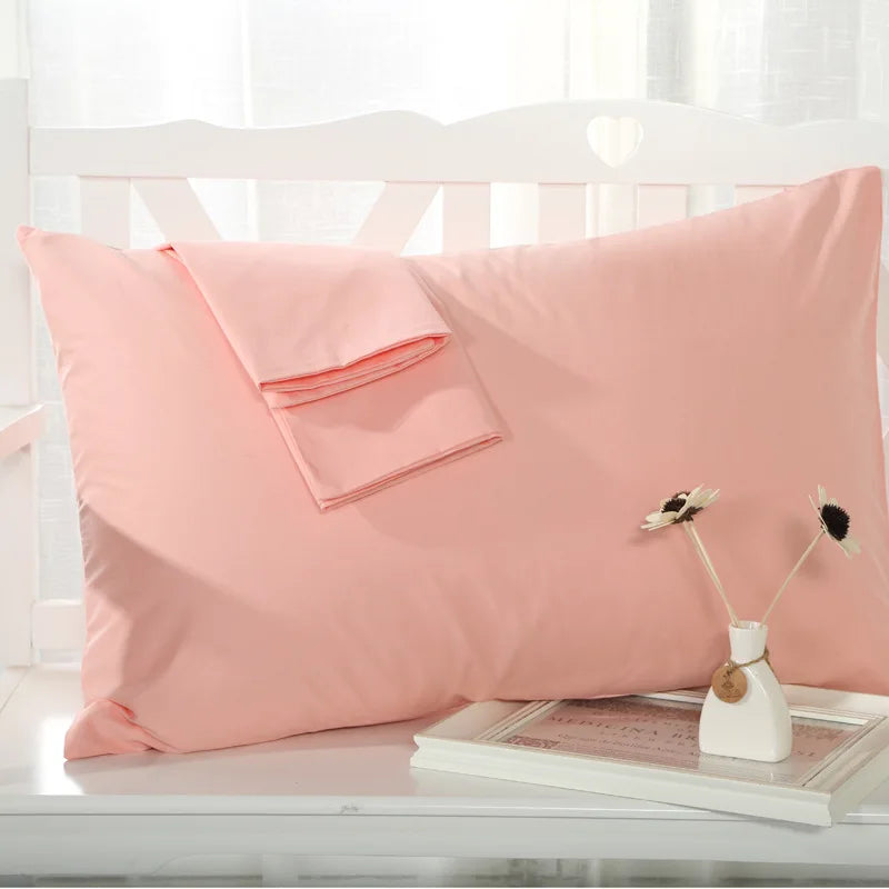 48x74cm Cotton Pillowcase Soft Comfortable Solid Color Pillow Case Queen King Sleeping Pillows Covers Pillowcases Home Textile