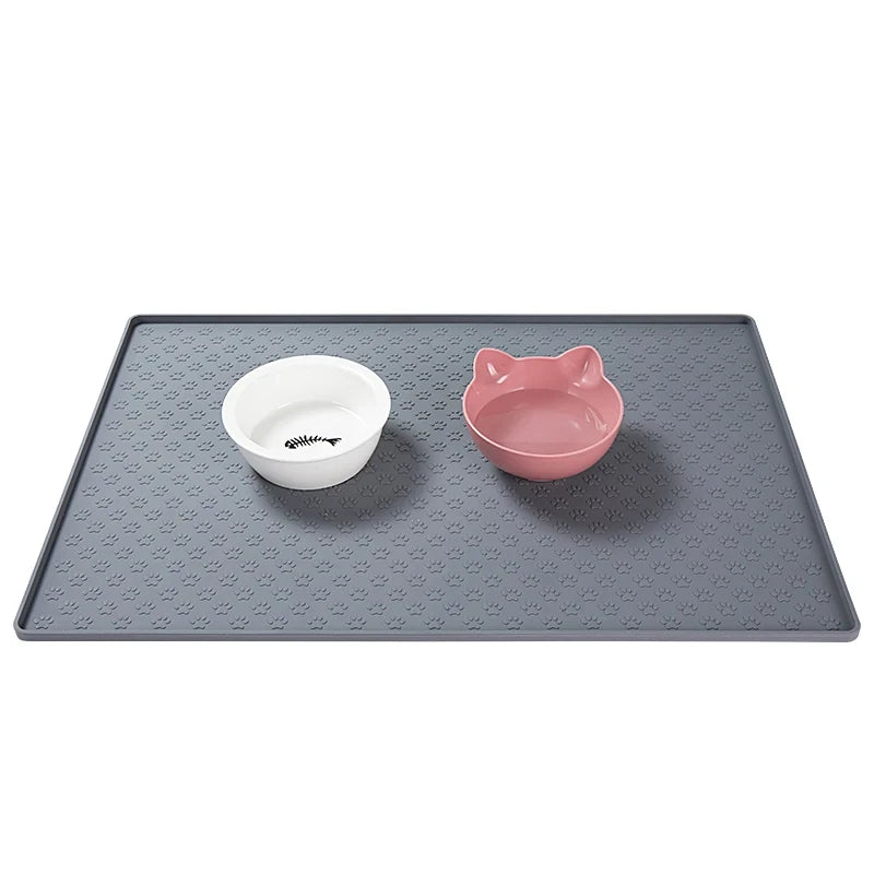 Waterproof non slip pet meal mat Dog Cat Food Pad Cat claw shaped Fashionable pet Mats Pets Drinking Feeding Silicone Placemat