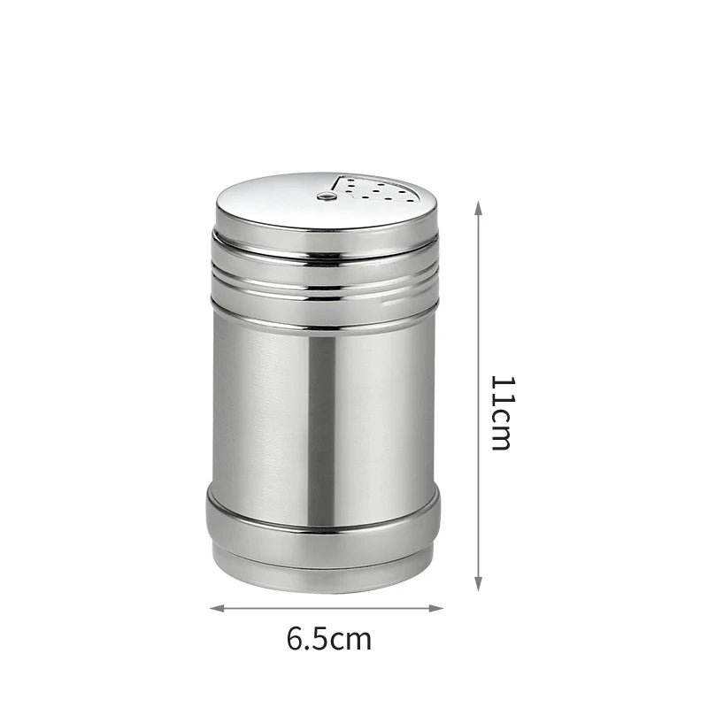 &Stainless Steel Spice Jar Rotating Cover Barbecue Salt Sugar Bottle Shaker Pepper Seasoning Can Home Kitchen Cooking Gadgets