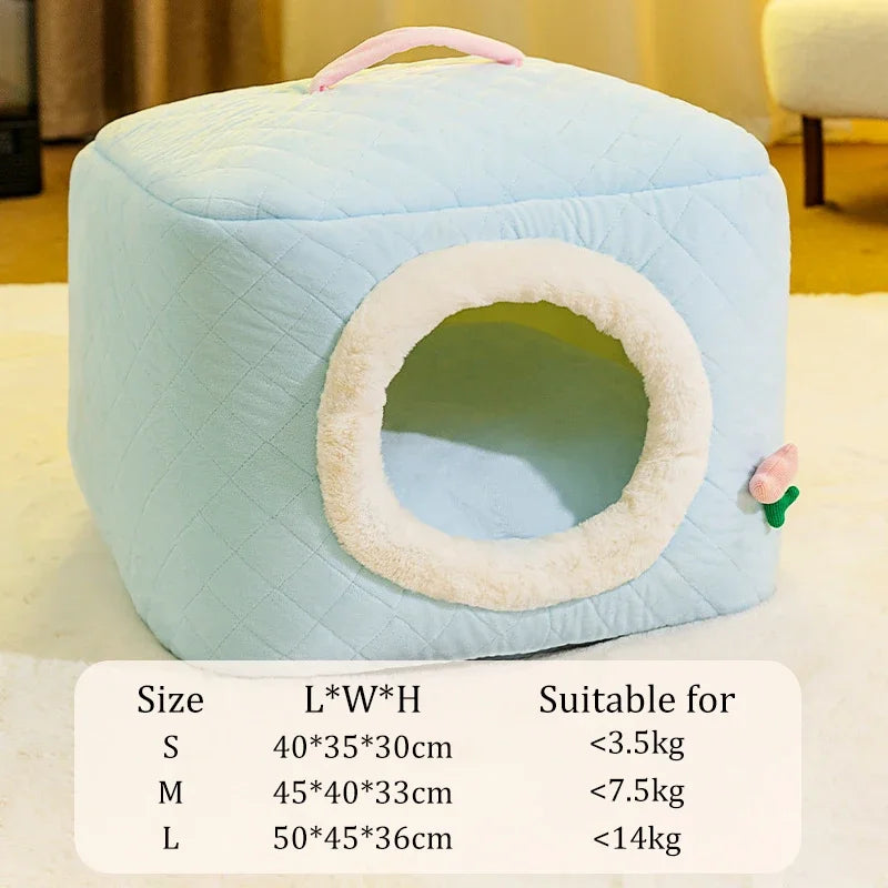 New Winter Pet House Dog Soft Nest Kennel Cozy Sleeping Warm Cave Cat Dog Kitty Basket Cats Bed For Small Medium Dogs Cats