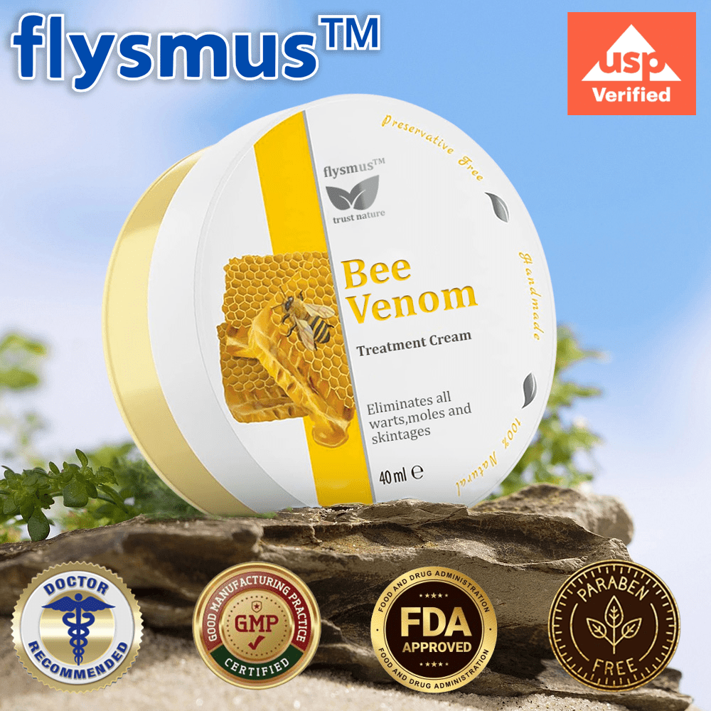 🏆✅flysmus™ Bee Venom Treatment Cream🐝: Helps with Eczema, Psoriasis, Acne, Rosacea, Fungal Infections, and Warts