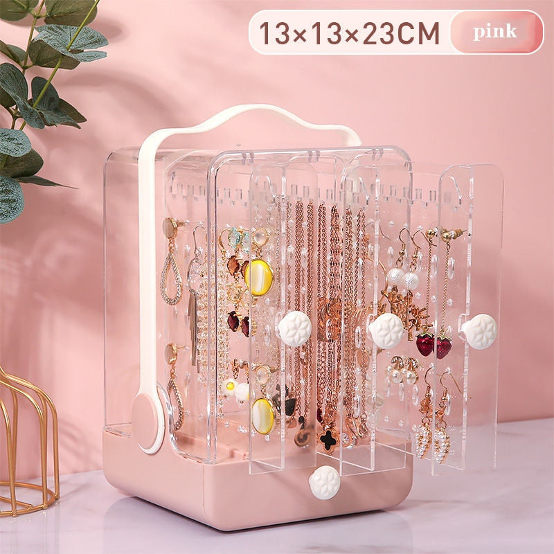 Box Makeup Organizer Jewelry Storage Box Lipstick Holder Earring Necklace Drawer Transparent Desktop Shelf