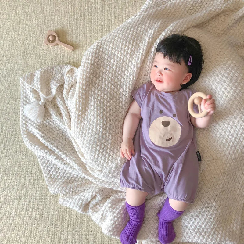 Cotton Baby Girl Romper  Newborn Baby Clothes Infant Cartoon Short Sleeve Jumpsuit Baby Boy Clothes 0-18M