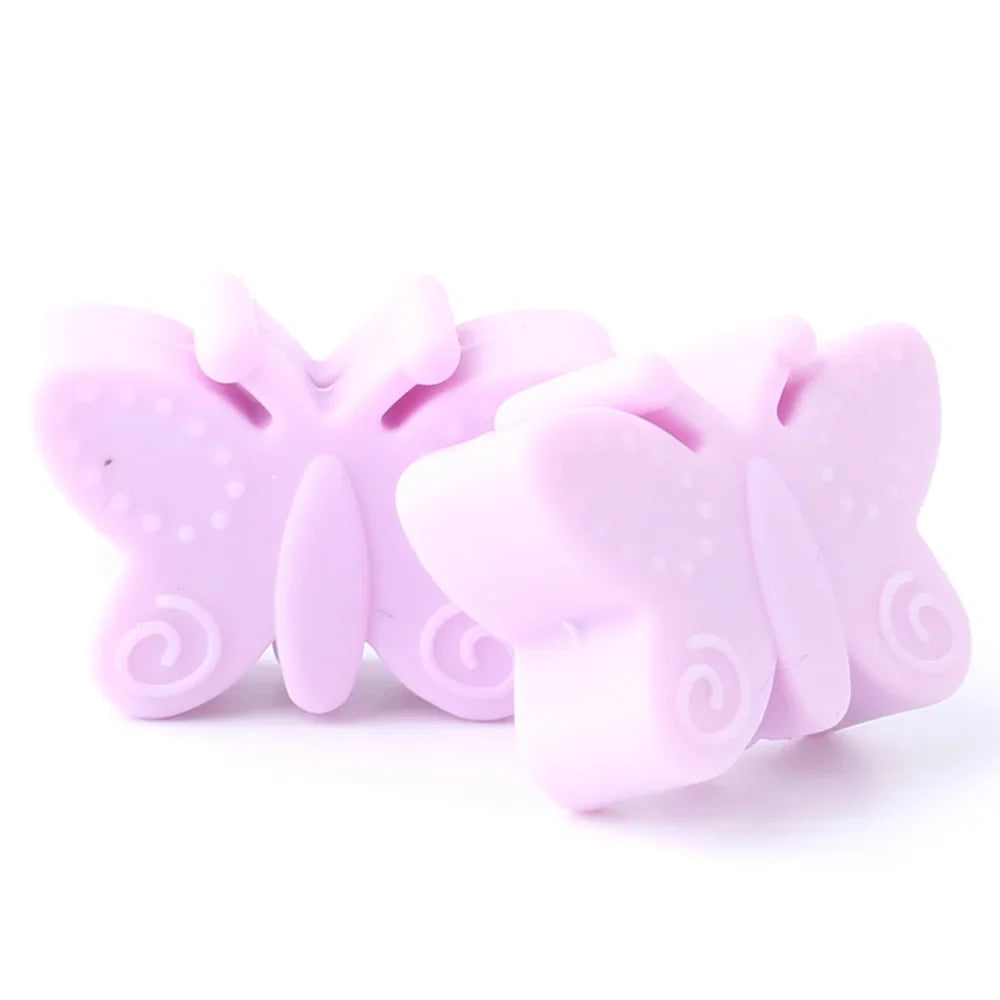 10pcs Silicone Beads Heart Bow Shape Accessories Silicone Holder Clip  Pen Decor Chain Making Focal Accessories Jewelry