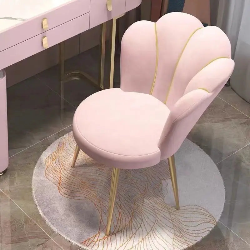 Modern Nordic Dressing Chair Velvet Home Living Room Dining Chairs Bedroom Furniture Makeup Stool Nail Chair