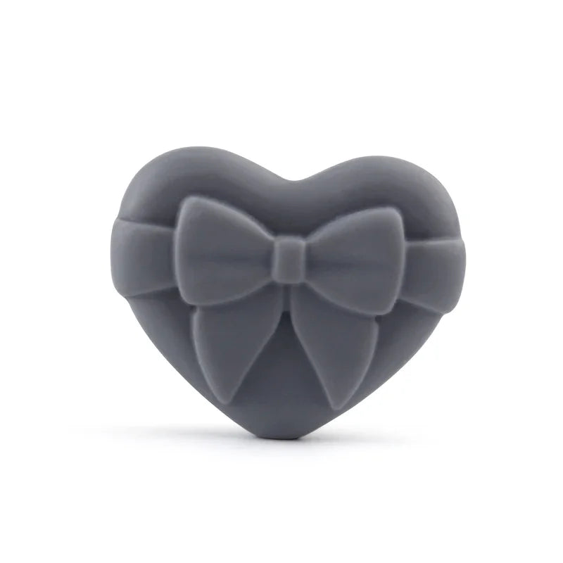 10pcs Silicone Beads Heart Bow Shape Accessories Silicone Holder Clip  Pen Decor Chain Making Focal Accessories Jewelry