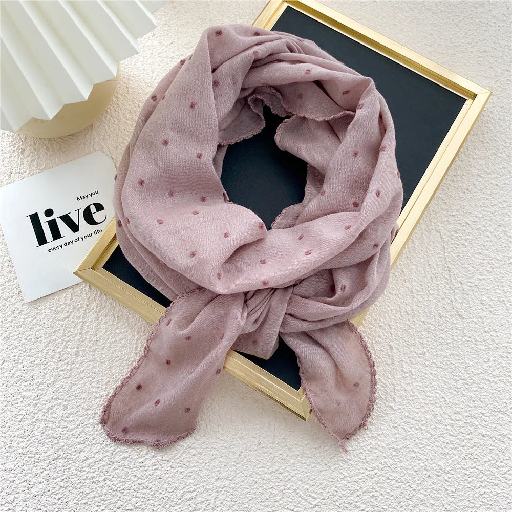 Fashion Women's Headscarf Semicircle Cotton Linen Triangle Scarf Spring Autumn Summer Neckerchief Hijab Shawl Decorative Scarf