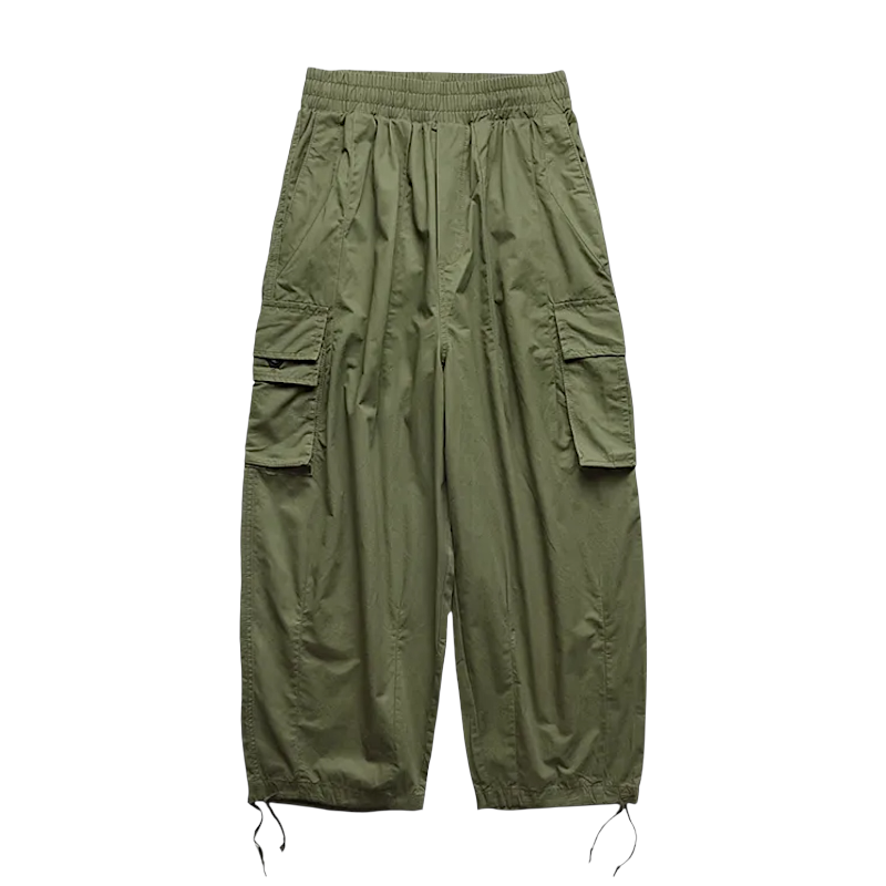 Baggy fit cargo pocket wide leg pant