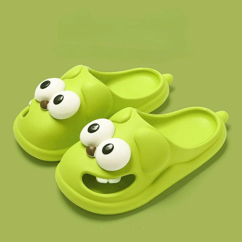 Tongue Kiss Slippers Big Eye Dog Slippers,Cute Funny Big Eye Dog Fun Cartoon Package Head Eva Slippers For Women