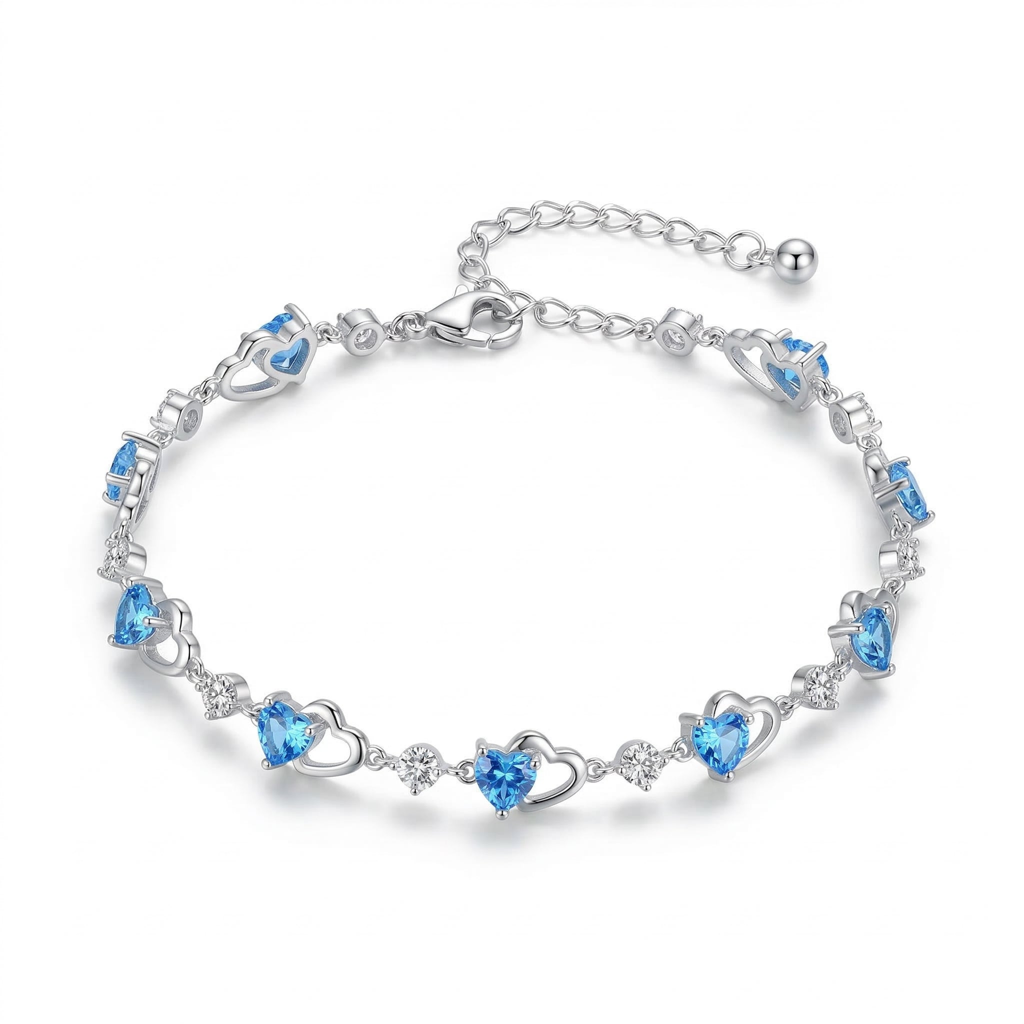 Blue Heart Crystal Bracelet