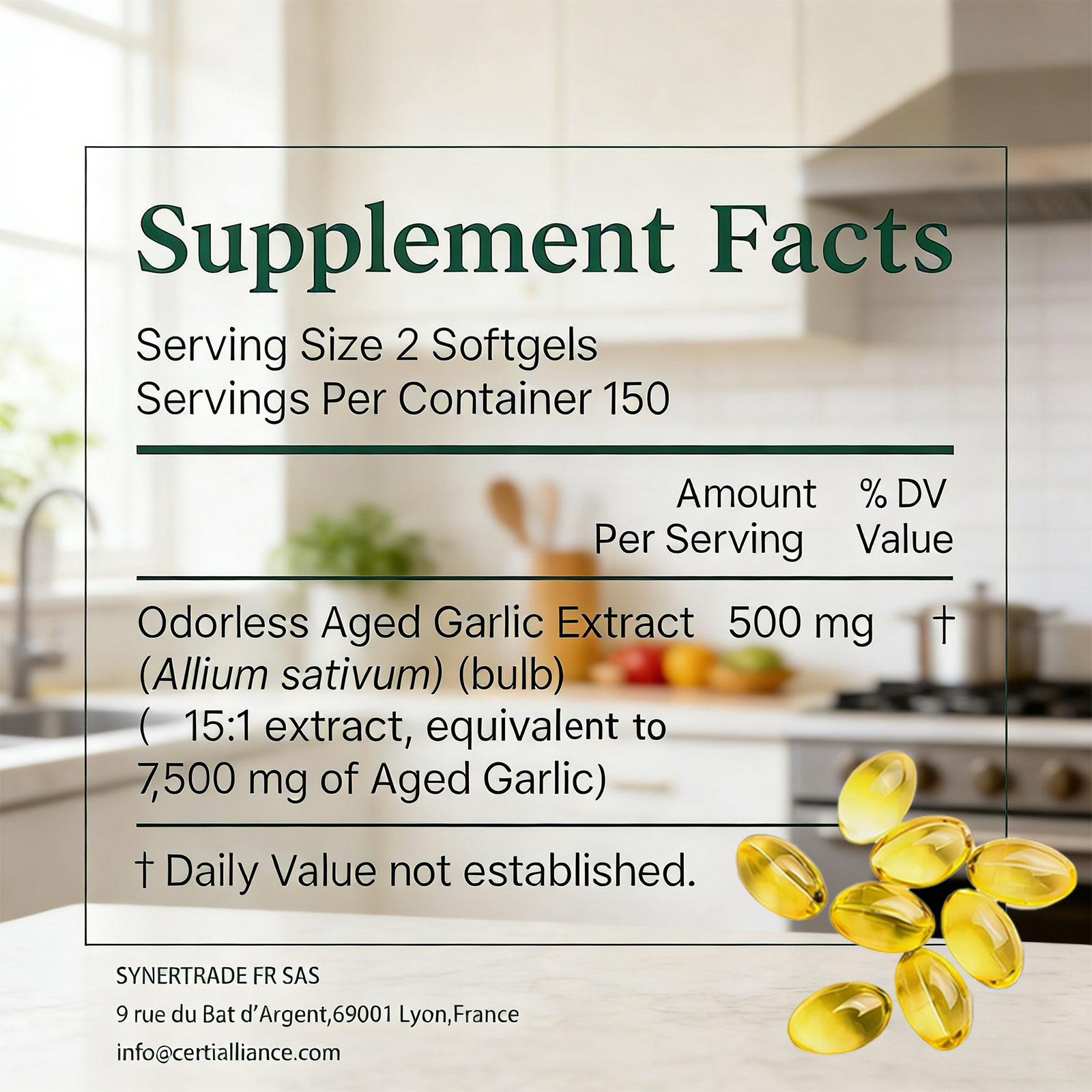 Lumine Organics Aged Garlic Extract Capsules 7500mg Odorless - 300 Count, 24 month Aged Garlic Extract Antioxidant Supplement,Vegetarian- 2026 New