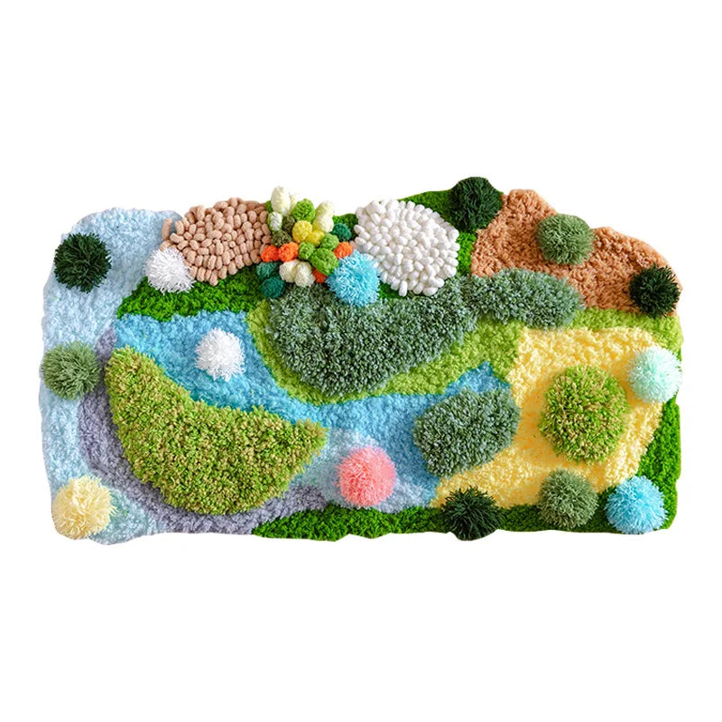 DIY Knitting Manual Moss Carpet Rug Material Package Handmade Green Environmentally Friendly