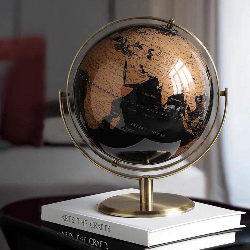 World Earth Globe Decor Geography Creative Home Decoration Accessories Retro Desktop Globe Modern Research Learning World Map