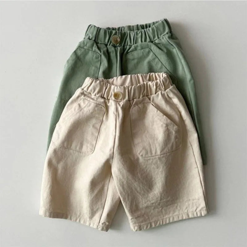 2023 Summer New Baby Loose Shorts Infant Solid Casual Shorts Cotton Toddler Boy Girl Pants Cute Kids Shorts Children Clothes