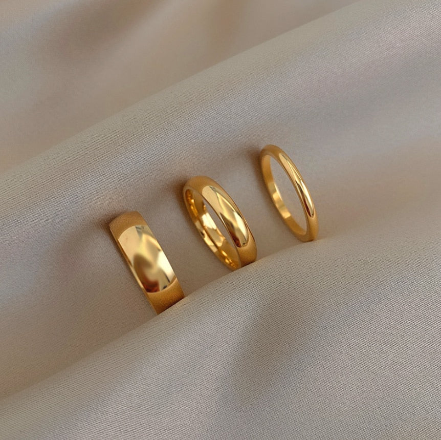 Stainless Steel 18K Gold Plated Silver Color Knuckle Rings For Lady Minimalist Gold Rings For Women