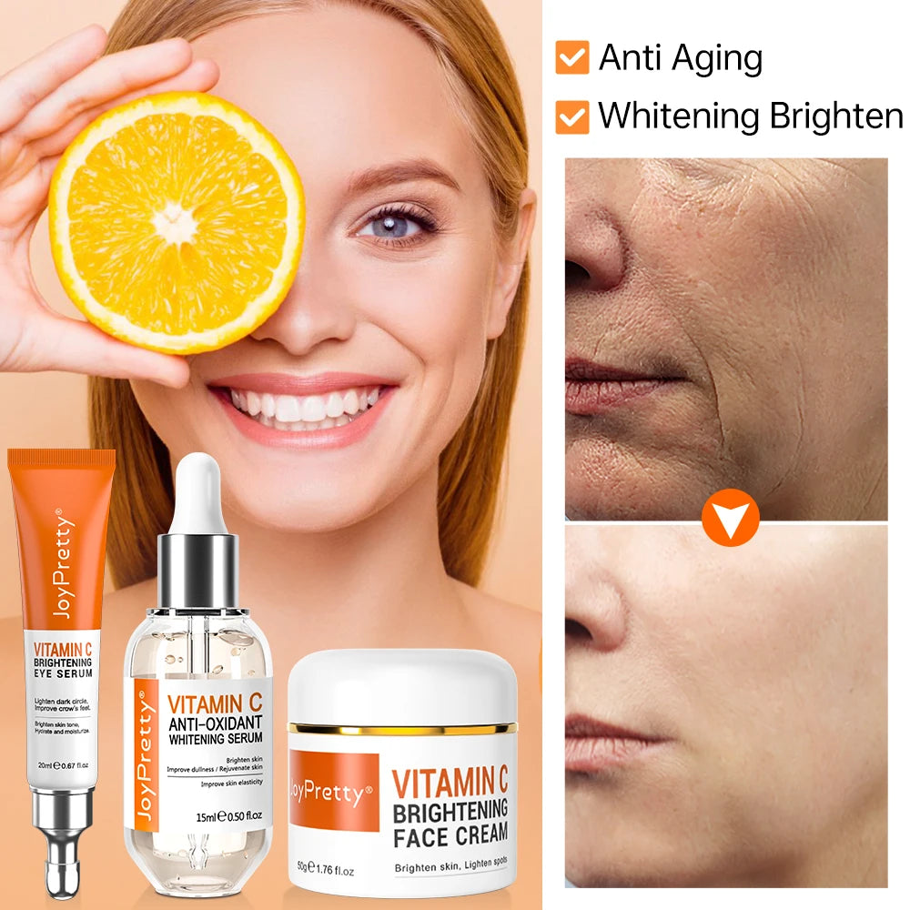 Vitamin C Serum for Face Cream Set for Dark Spots Skin Care