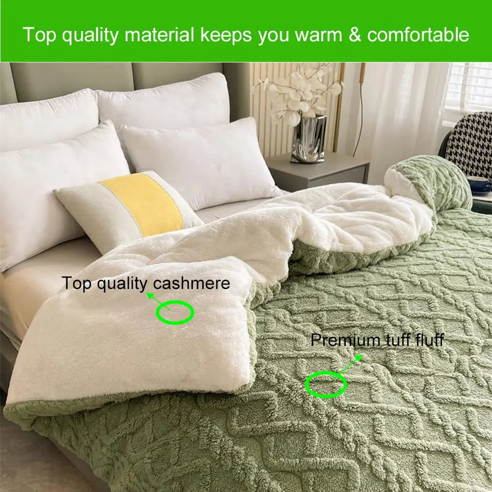 New Super Thick Winter Warm Blanket for Bed Artificial Lamb Cashmere Weighted Blankets Soft Comfortable Warmth Quilt Comforter