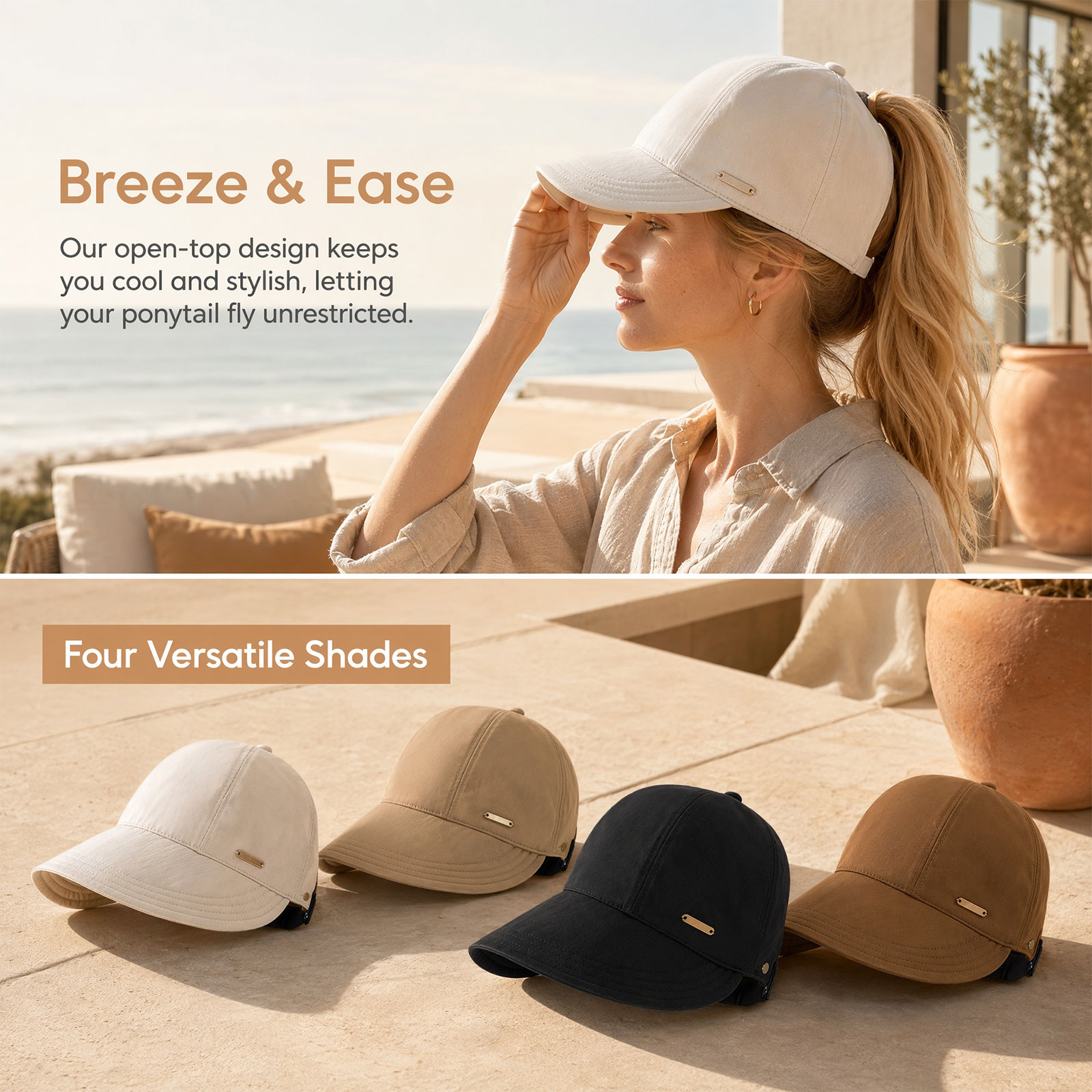 Wide Brim Sun Visors for Women, 2026 New Women's Wide Brim Sun Visor Hat, Large UV Protection Summer Beach Hat