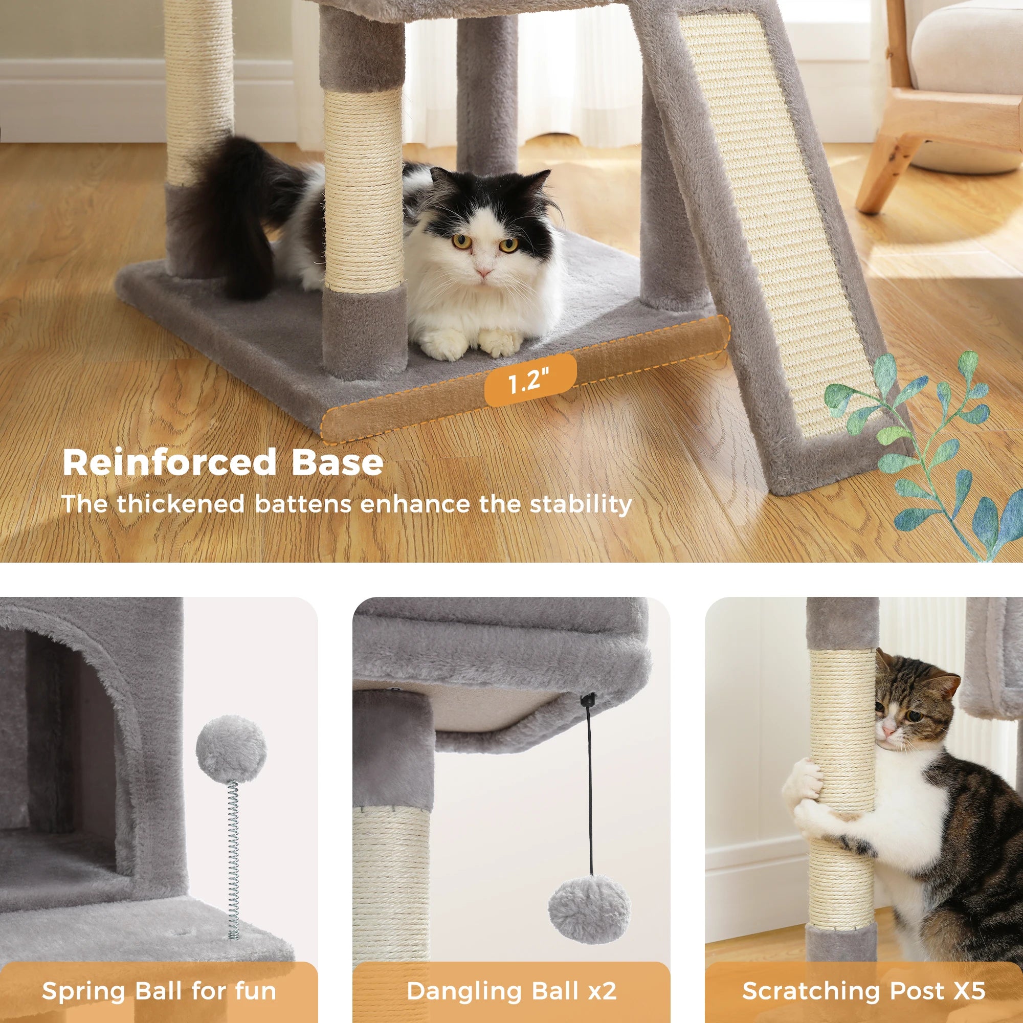 Multi-Level Cat Tree For Cats With Cozy Perches Stable Cat Climbing Frame Cat Scratch Board Toys Cat Furniture