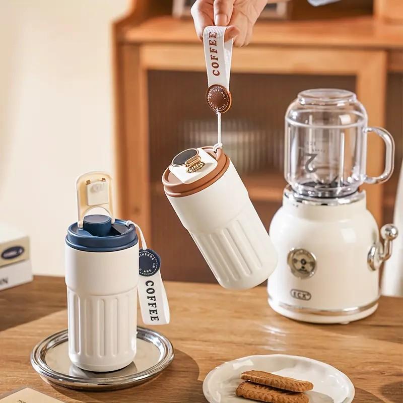 450-ml Stainless Steel Insulated Coffee Mug with Temperature Display Lid