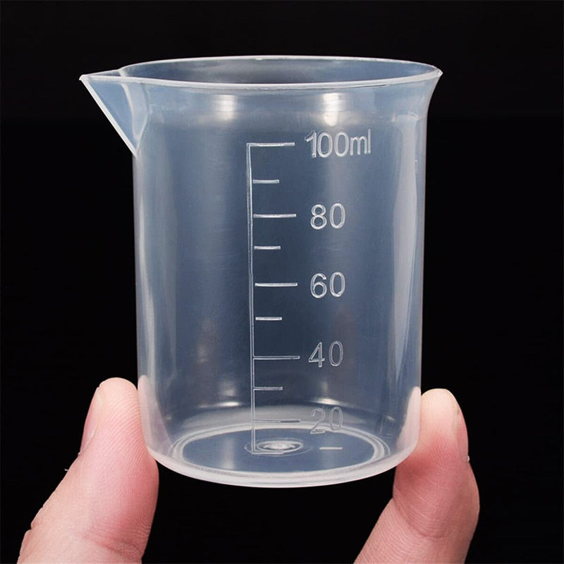 100ml Measuring Cup Transparent Scale Plastic Measuring Cup  Lab Chemical Measuring Cup Without Handle Kitchen Bar Supplies