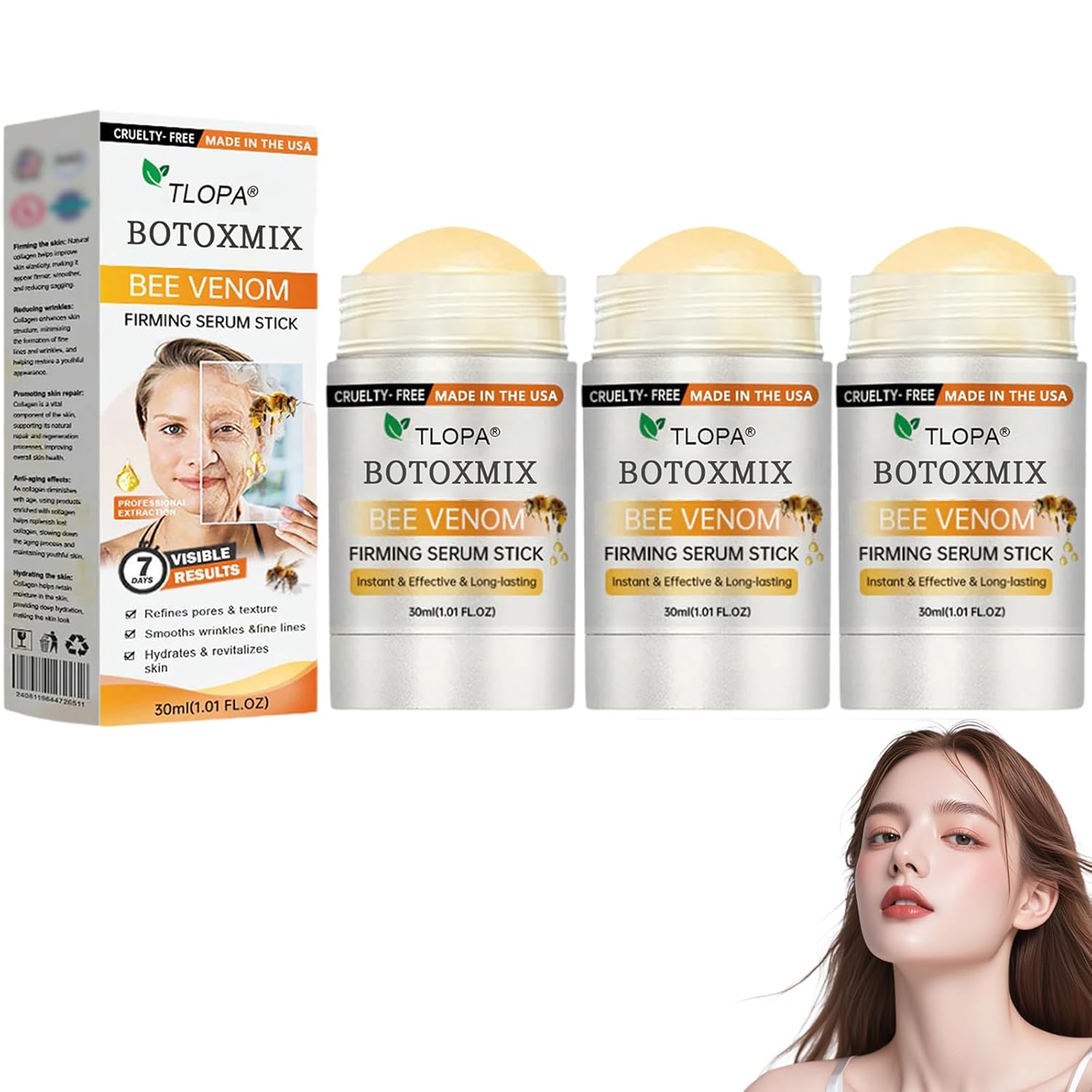 Botox Bee Venom Firming Stick, Advanced Firming Cream, Bee Venom Wrinkle Remover Cream, Bee Venom Firming Stick, Moisturizes and Nourishes Skin