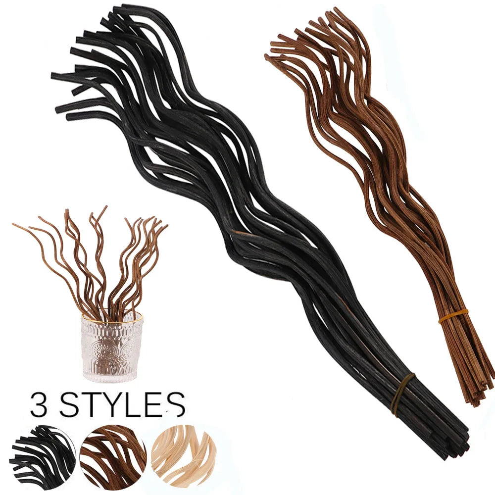 20pcs Wavy Aroma Rattan Sticks Reed Diffuser Sticks Exquisite Diffuser Rattan Home Office Portable Plant Fragrance Craft