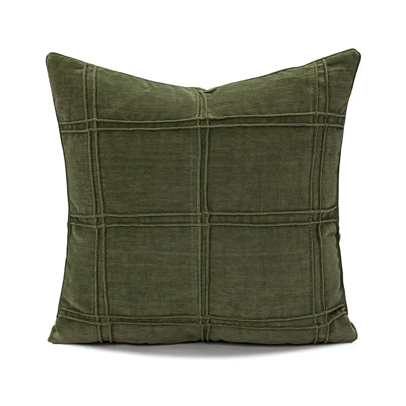 Nordic Green Light Luxury Pillow Cover Decorative Modern Minimalism Pillow Cases Home Living Room Sofa  Bedhead Cushion Covers