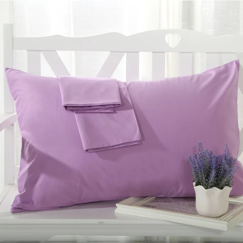 48x74cm Cotton Pillowcase Soft Comfortable Solid Color Pillow Case Queen King Sleeping Pillows Covers Pillowcases Home Textile