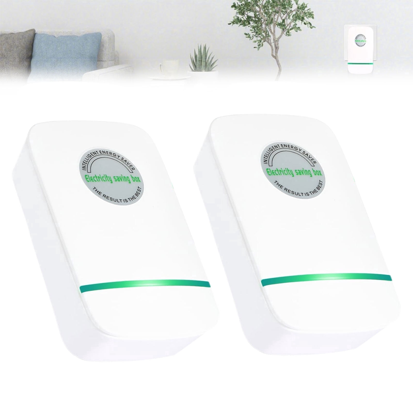 Electricity Saving Box, Smart Plug-in Energy Saver for Home & Office, Reduce Electric Bill, Surge Protector, 90V-250V（2PC）