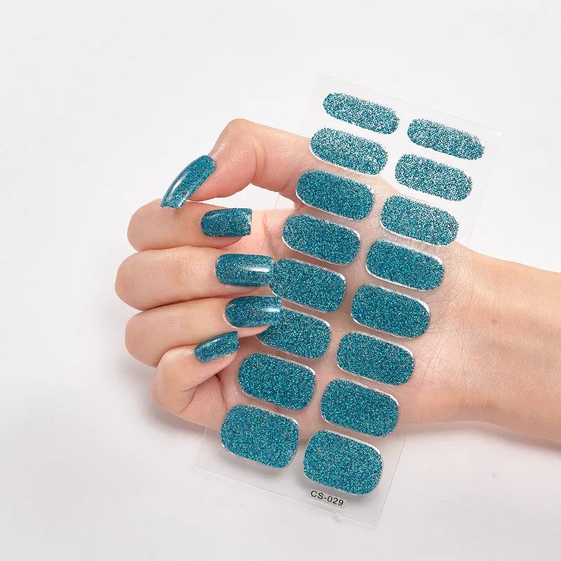 Christmas Dress Up Nail Polish Stickers Sticker For Nails Foil Nail Art Stickers 2020 Pure Solid Color Decals Plain Stickers