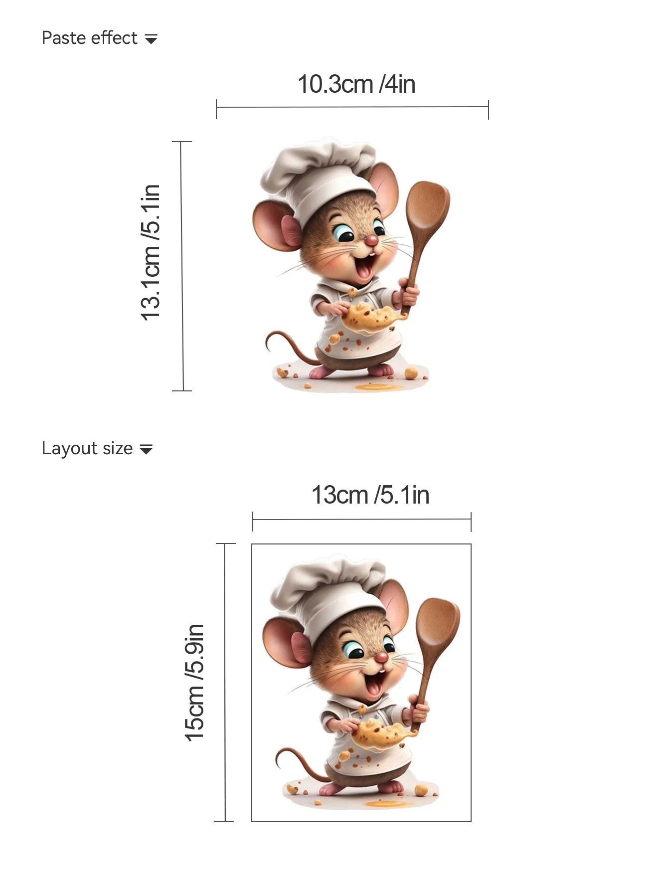 Cartoon Cute Little Mouse Chef Series Wall Stickers, Home Furnishings, Restaurant Decorations, Self Adhesive Paintings