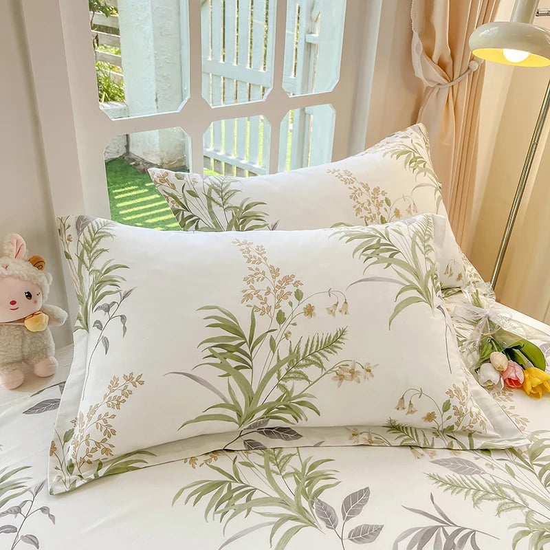 100% Cotton 48cm*74cm Pillowcase Beauty Floral Printing Pillow Case Cover For Bedroom