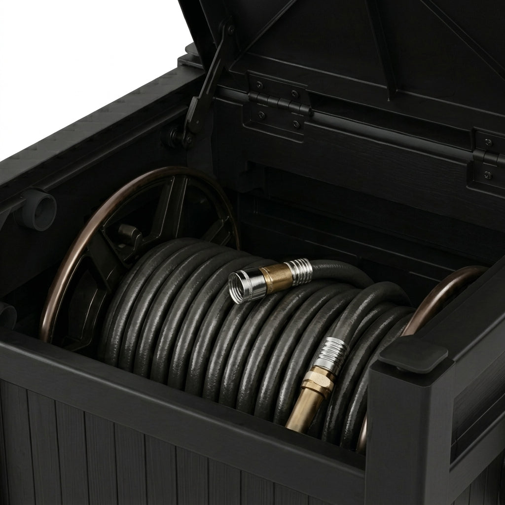 Modern Weather-Resistant Garden Hose Reel Hideaway