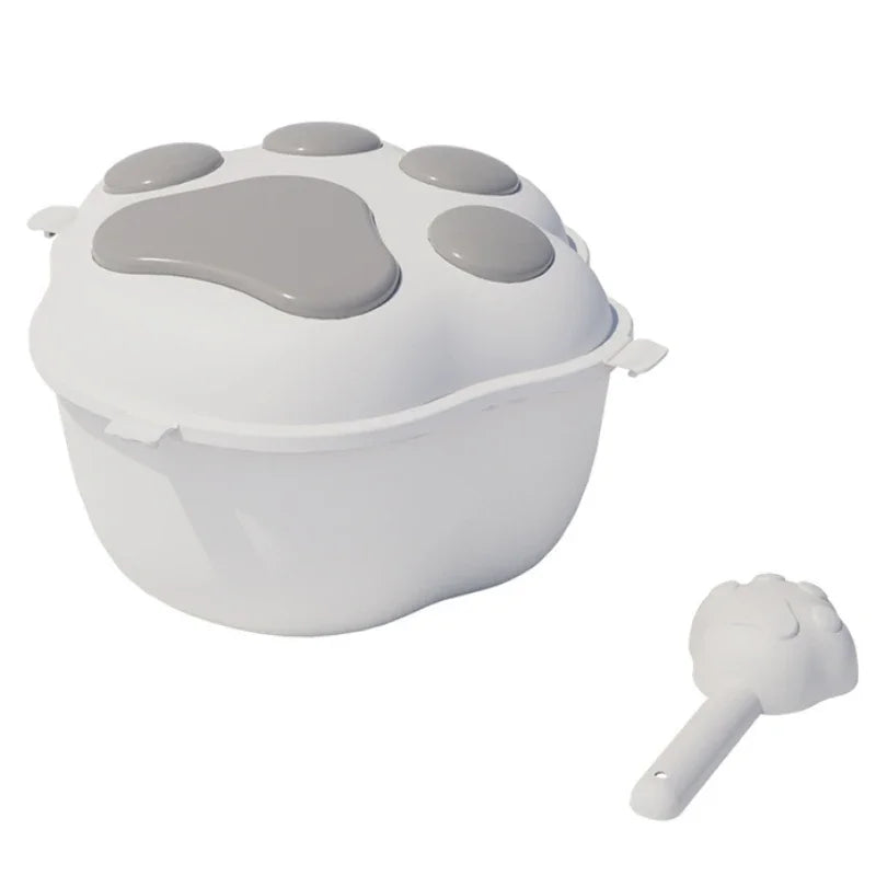 Pet Dog Cat Food Storage Container Moisture-proof Cat Dry Food Storage Bucket Plastic Storage Box Cat Food Spoon Dog Accessories