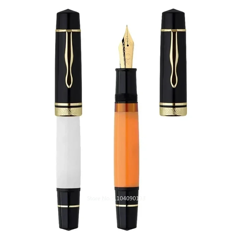 P139 Large Piston Fountain Pen No.6/8 EF/F/M Nib Retro Hard Rubber Ink Pen Luxury Office Stationery Business Writing Gift