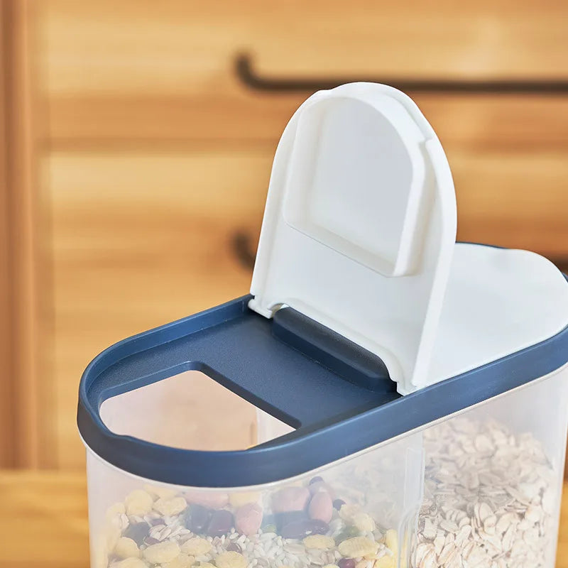 &New Plastic Storage Container Pasta Rice Dispenser Cereals Organizer Boxes Cabinet Fridge Storage Jars Home Kitchen Accessories