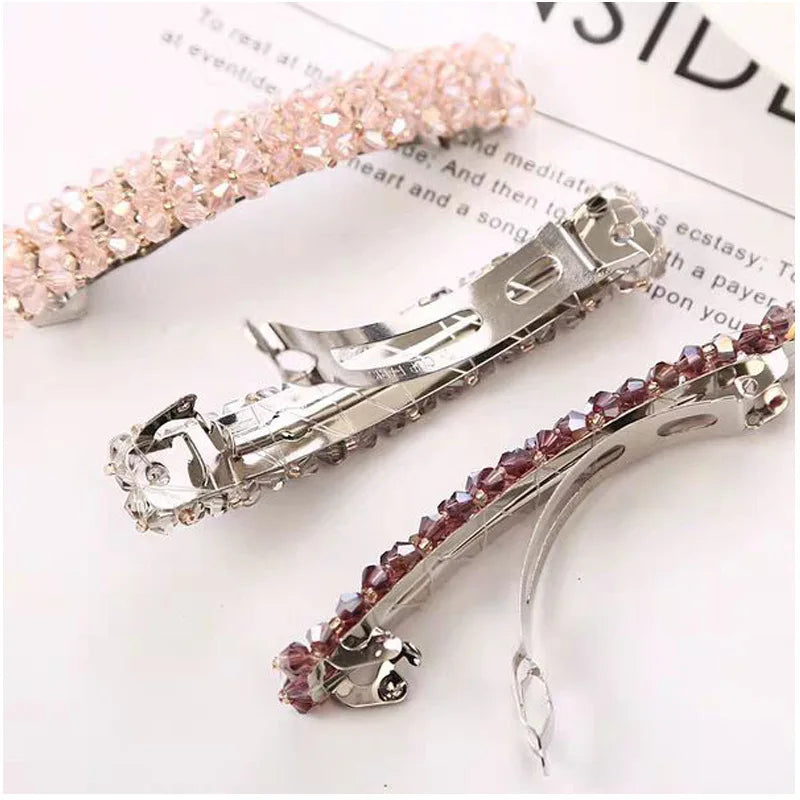 Korean Fashion 7 Colors Crystal Hair Clips Elegant Women Geometric Barrettes Hairpins Hairgrips Girls Headwear Hair Accessories