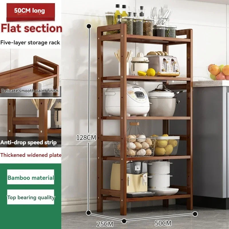 Kitchen shelf, floor standing multi-layer product collection, household pot seasoning shelf, fruit and vegetable bowl and dishs