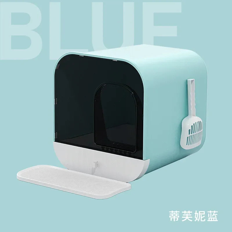 Large Space Cat Litter Box with Cat Litter Scoop Drawer Type Cat Toilet Fully Enclosed Anti-splash Cat Litter Box Pet Supplies