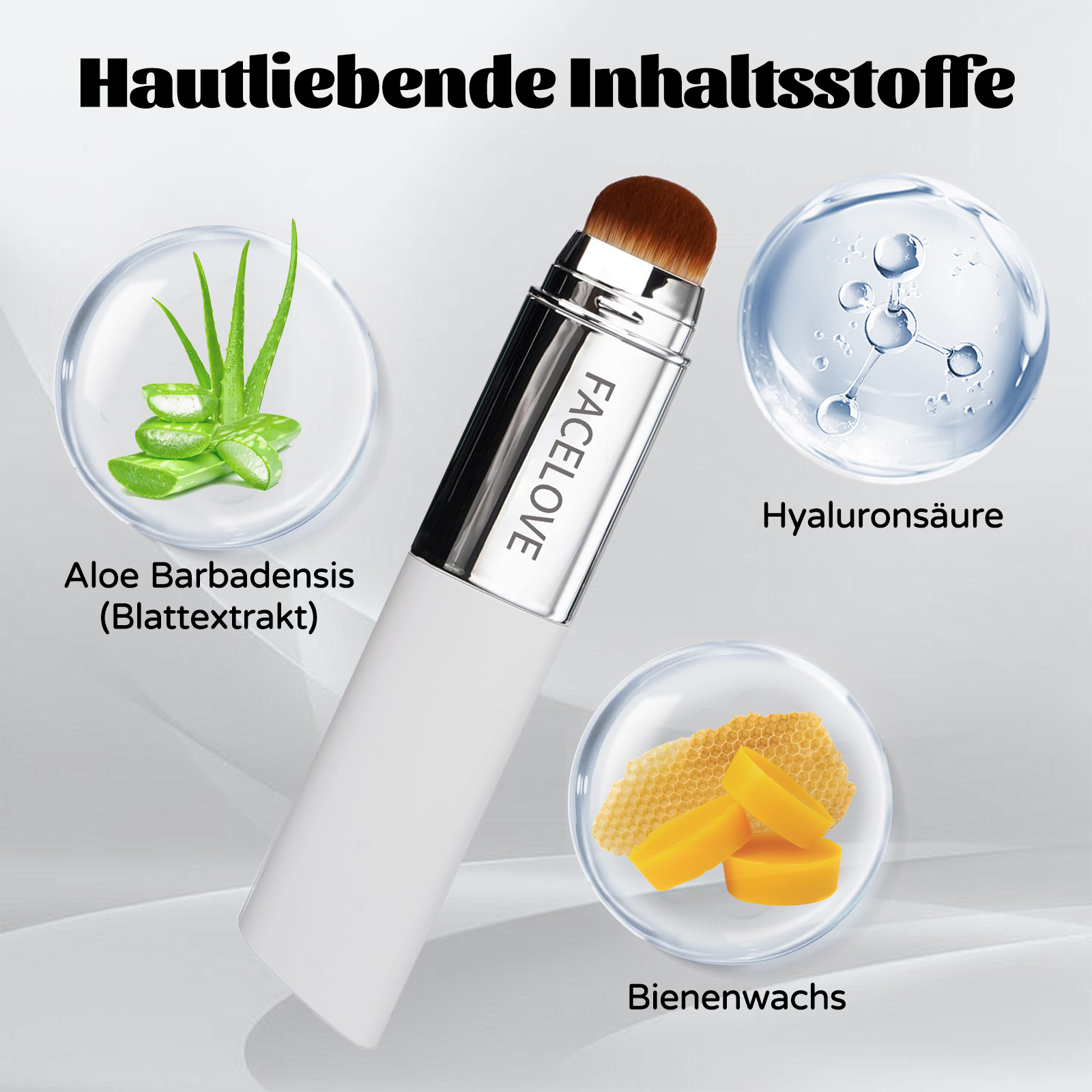 Facelove Foundation Stick mit Pinsel, 2026 Facelove Veränderbares Foundation-duo mit lsf 15, 12 Stunden Halt und Natürlicher, Feuchtigkeitsspendender, Lang Anhaltender für Alle Hauttypen