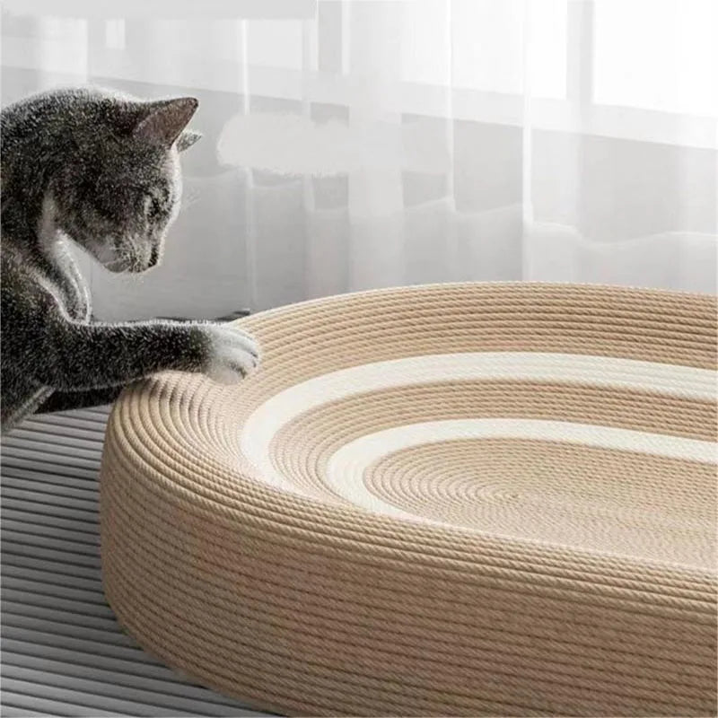 Cat Oversized Cat Nest Basin Oval Grinding Claw Nest Hemp Rope Can Not Catch Bad Sisal Cat Scratch Board Nest Cat Accessories