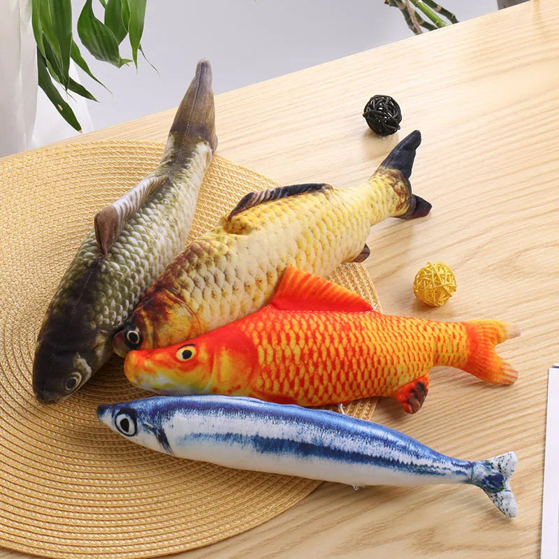 Cat Toys Cat Scratcher Catnip Toy Interactive Simulation Fish Cat Mint Fidget Toys Stuffed Playing Toy For Kitte