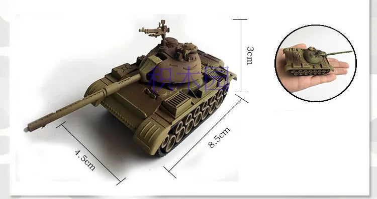 1pcs 1:72 4D Plastic Assemble Tank Kits World War II Model Puzzle Assembling Military Sand Table Toys For Children