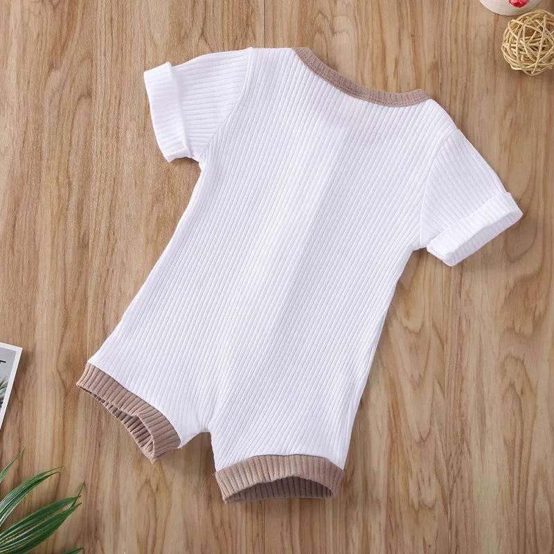 Newborn Baby Boys Girls Clothes Short Sleeve Cotton Jumpsuit Bodysuit